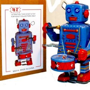 Little Drummer Wind Up Tin Bot